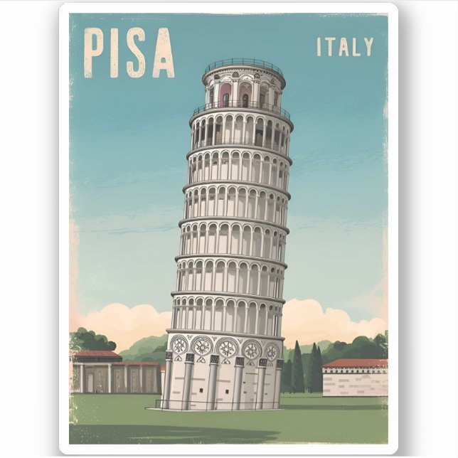 Vintage Travel Leaning Tower of Pisa Retro Graphic (Front)