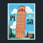 Vintage Travel Leaning Tower of Pisa Retro  Postcard<br><div class="desc">vintage,  retro,  travel,  modern,  watercolor,  classic,  Leaning,  Tower of Pisa,  italian,  Italy, </div>