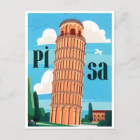 Vintage Travel Leaning Tower of Pisa Retro 
