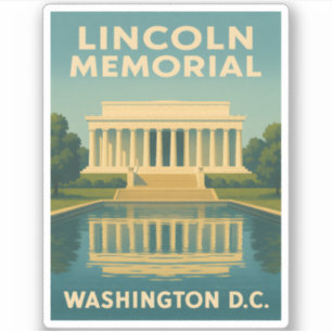 Vintage Travel Lincoln Memorial Washington DC