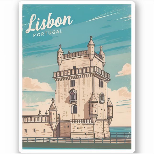 Vintage Travel Lisbon Portugal Retro Scenic (Front)