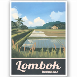 Vintage Travel Lombok Indonesia Landscape