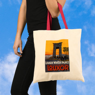 Vintage Travel, Louxor Winter Palace, Egypt Africa Tote Bag