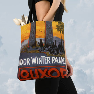 Vintage Travel, Louxor Winter Palace, Egypt Africa Tote Bag
