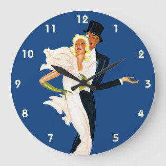 Vintage Travel, Love Romance Romantic Monte Carlo Large Clock