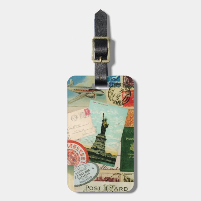 Vintage Travel...luggage tag (Front Vertical)
