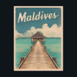 Vintage Travel Maldives Island Retro Scenic Postcard<br><div class="desc">Immerse yourself in the paradise of the Maldives with this enchanting retro travel-inspired design. Infused with nostalgic vibes and vintage charm,  this design captures the spirit of the Maldives' natural beauty in a retro aesthetic reminiscent of classic travel posters from yesteryear.</div>