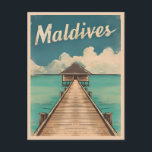 Vintage Travel Maldives Island Retro Scenic Postcard<br><div class="desc">Immerse yourself in the paradise of the Maldives with this enchanting retro travel-inspired design. Infused with nostalgic vibes and vintage charm,  this design captures the spirit of the Maldives' natural beauty in a retro aesthetic reminiscent of classic travel posters from yesteryear.</div>