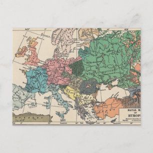 Vintage Travel Map Holiday Postcard