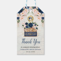 Vintage Travel Map Navy Blush Bridal Shower