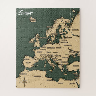 Vintage Travel Map Of Europe Jigsaw Puzzle