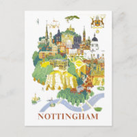 Vintage Travel Map of Nottingham
