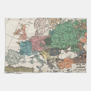 Vintage Travel Map Tea Towel