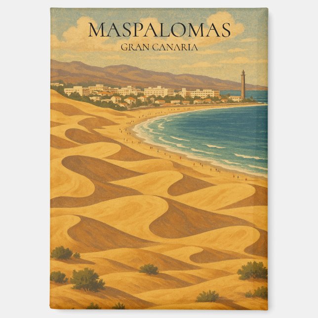 Vintage Travel Maspalomas, Gran Canaria Dunes  Magnet (Front)