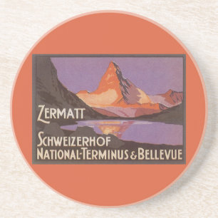 Vintage Travel, Matterhorn Mountain in Switzerland Coaster