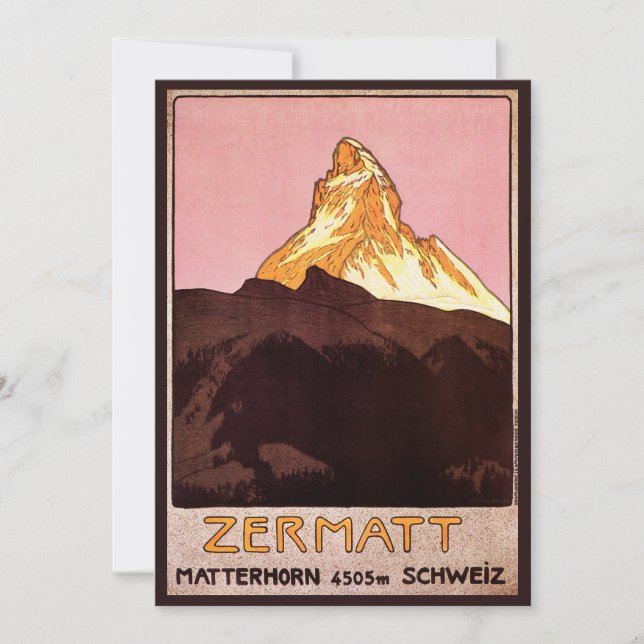 Vintage Travel, Matterhorn Mountain, Switzerland (Front)