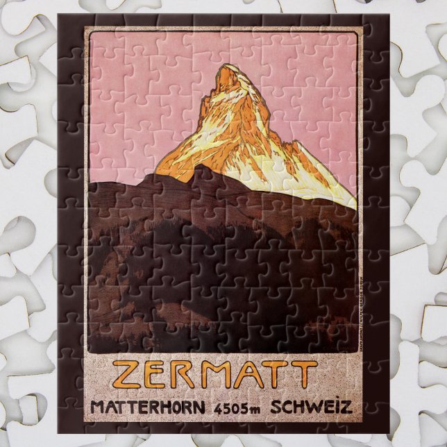 Vintage Travel, Matterhorn Mountain, Switzerland Jigsaw Puzzle (Creator Uploaded)