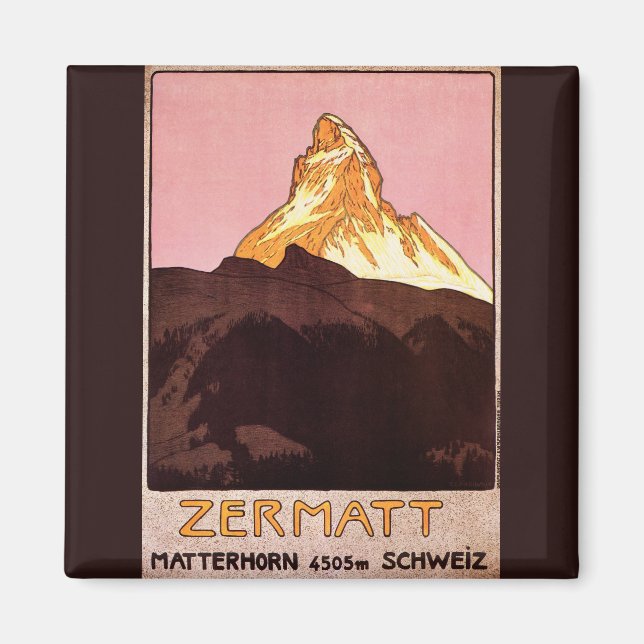 Vintage Travel, Matterhorn Mountain, Switzerland Magnet (Front)