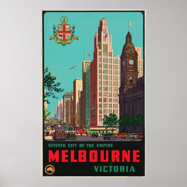 Vintage Travel - Melbourne - Australia Poster (Front)