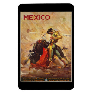 Vintage Travel Mexico Bull Fighting Matador Magnet