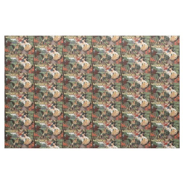 Vintage Travel Mexico customisable fabric (Fat Quarter)