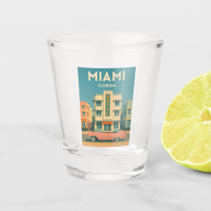 Vintage Travel Miami Art Deco District Florida Shot Glass