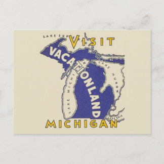 Vintage Travel - Michigan Vacationland Postcard