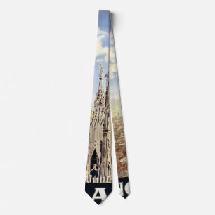Vintage Travel Milano Italy Gothic Cathedral Duomo Tie