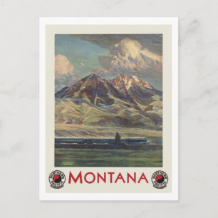 Vintage Travel Montana by Train Postcard