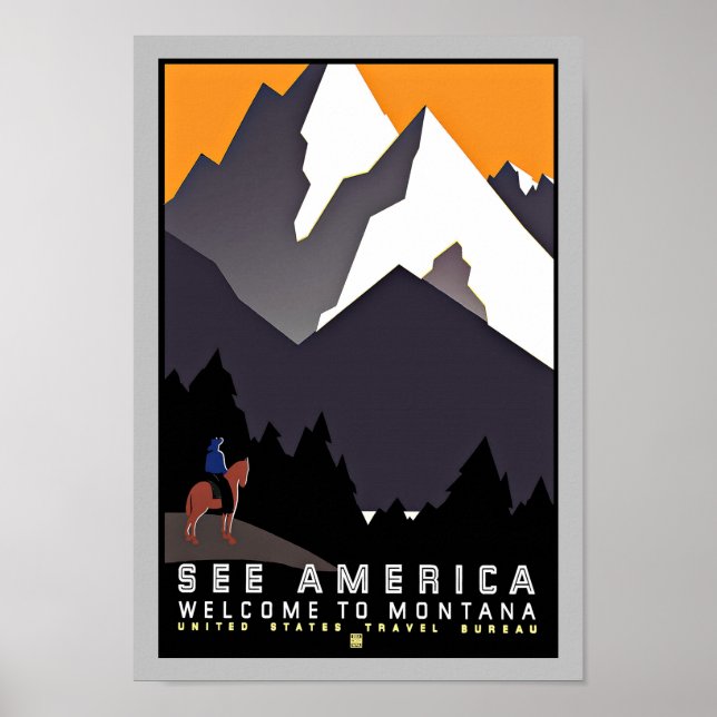 Vintage Travel Montana Poster (Front)