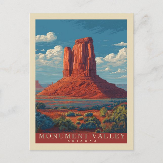 Vintage Travel Monument Valley Arizona Postcard (Front)