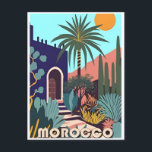 Vintage Travel Morocco maroc tourism Marrakech Postcard<br><div class="desc">vintage,  retro,  travel,  modern,  watercolor,  classic,  Morocco,  Marrakech,  tourism,  souvenir, </div>