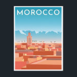 Vintage Travel Morocco maroc tourism marrakesh  Postcard<br><div class="desc">vintage,  retro,  travel,  modern,  watercolor,  classic,  Morocco,  maroc,  tourism,  souvenir, </div>