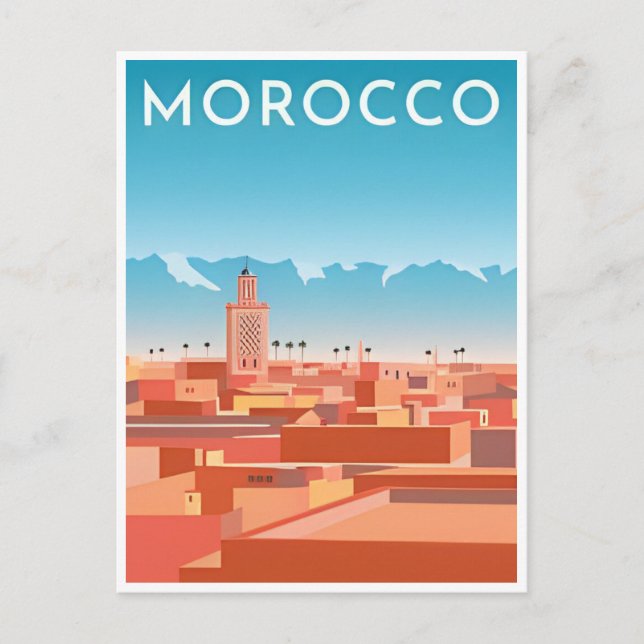 Vintage Travel Morocco maroc tourism marrakesh  Postcard (Front)