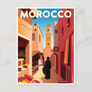 Vintage Travel Morocco maroc tourism marrakesh  Postcard