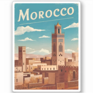 Vintage Travel Morocco North Africa Retro Scenic