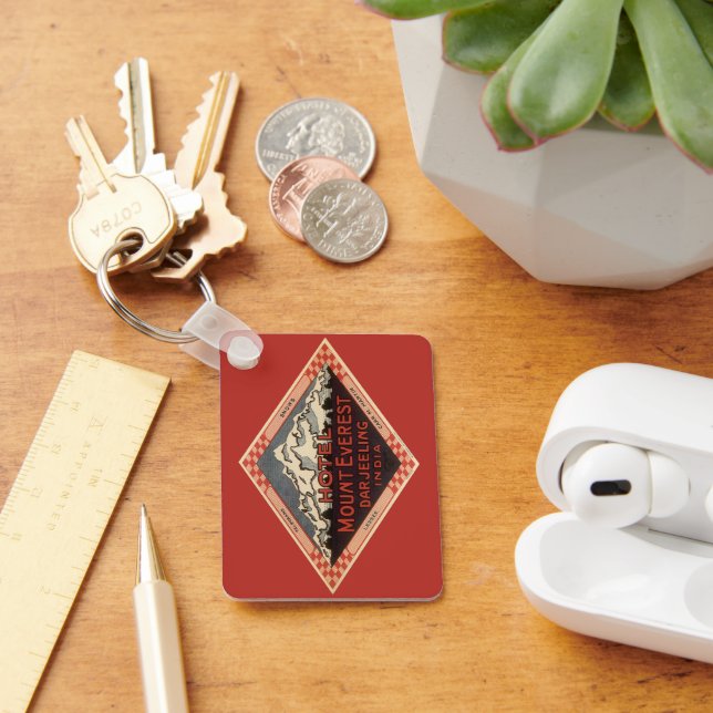 Vintage Travel, Mount Everest, Darjeeling India Key Ring (Desk)