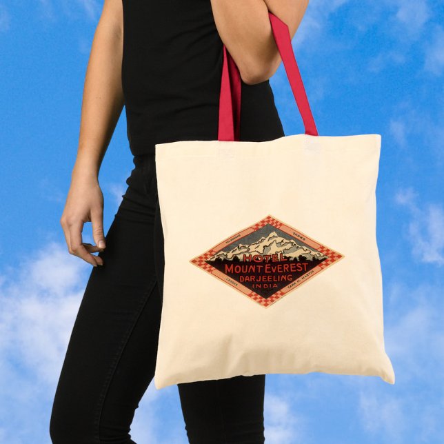 Vintage Travel, Mount Everest, Darjeeling India Tote Bag (Creator Uploaded)
