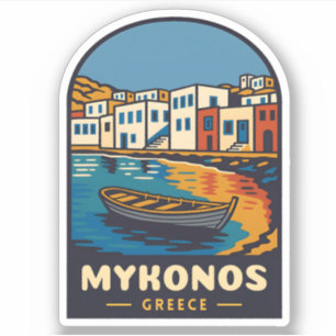 Vintage Travel Mykonos Greece Island Seaside Retro