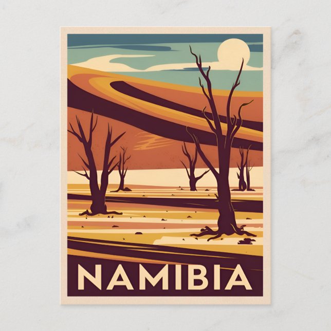 Vintage Travel Namibia Africa Retro Graphic Postcard (Front)