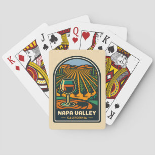 Vintage Travel Napa Valley California Winery Retro Playing Cards