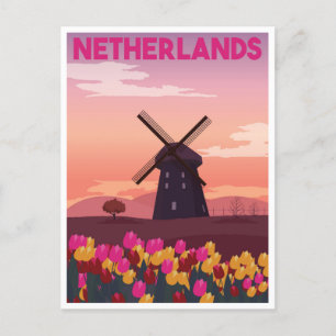 Vintage travel Netherlands Holland retro  Postcard