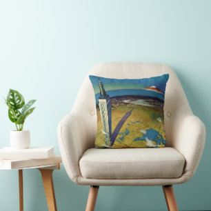 Vintage Travel New York City Empire State Building Cushion