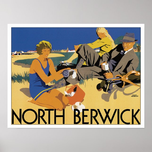 Vintage Travel North Berwick Scotland Poster (Front)