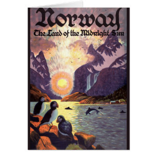 Vintage Travel, Norway Fjord Land of Midnight Sun