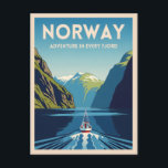Vintage Travel Norway Fjord Retro Landscape Postcard<br><div class="desc">Experience the beauty of Norway’s dramatic landscapes with this vintage travel inspired postcard. Capturing its iconic rugged cliffs and deep blue waters in classic retro style,  this piece is ideal for adventurers,  travelers,  and lovers of Scandinavian charm.</div>