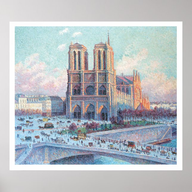 Vintage Travel Notre Dame de Paris Poster (Front)