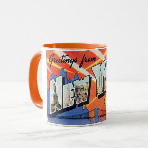 Vintage Travel NYC, Greetings from New York City Mug