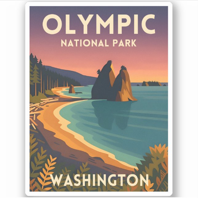 Vintage Travel Olympic National Park Washington (Front)