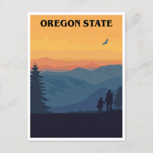 vintage travel Oregon state United States retro Postcard